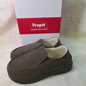 Propet Edsel Suede Moccasin Loafers Slippers Fold Down Heel Mens 8 X WIDE 3E New